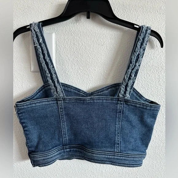 7 For All Mankind denim crop top - Picture 2 of 6